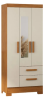 Guarda-roupa Atualle Fortaleza Plus 3 Portas Com Espelho Nogueira Com Off White