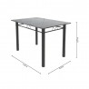 CONJ DE MESA 4CD 1,20X0,75  PEDRA GRANITO PRETO/BRANCO/PRATA